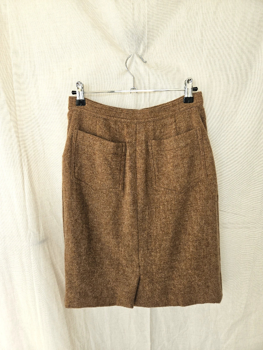 Wollen vintage rok camel | XS