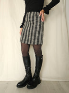 Wollen vintage rok met strepen | M