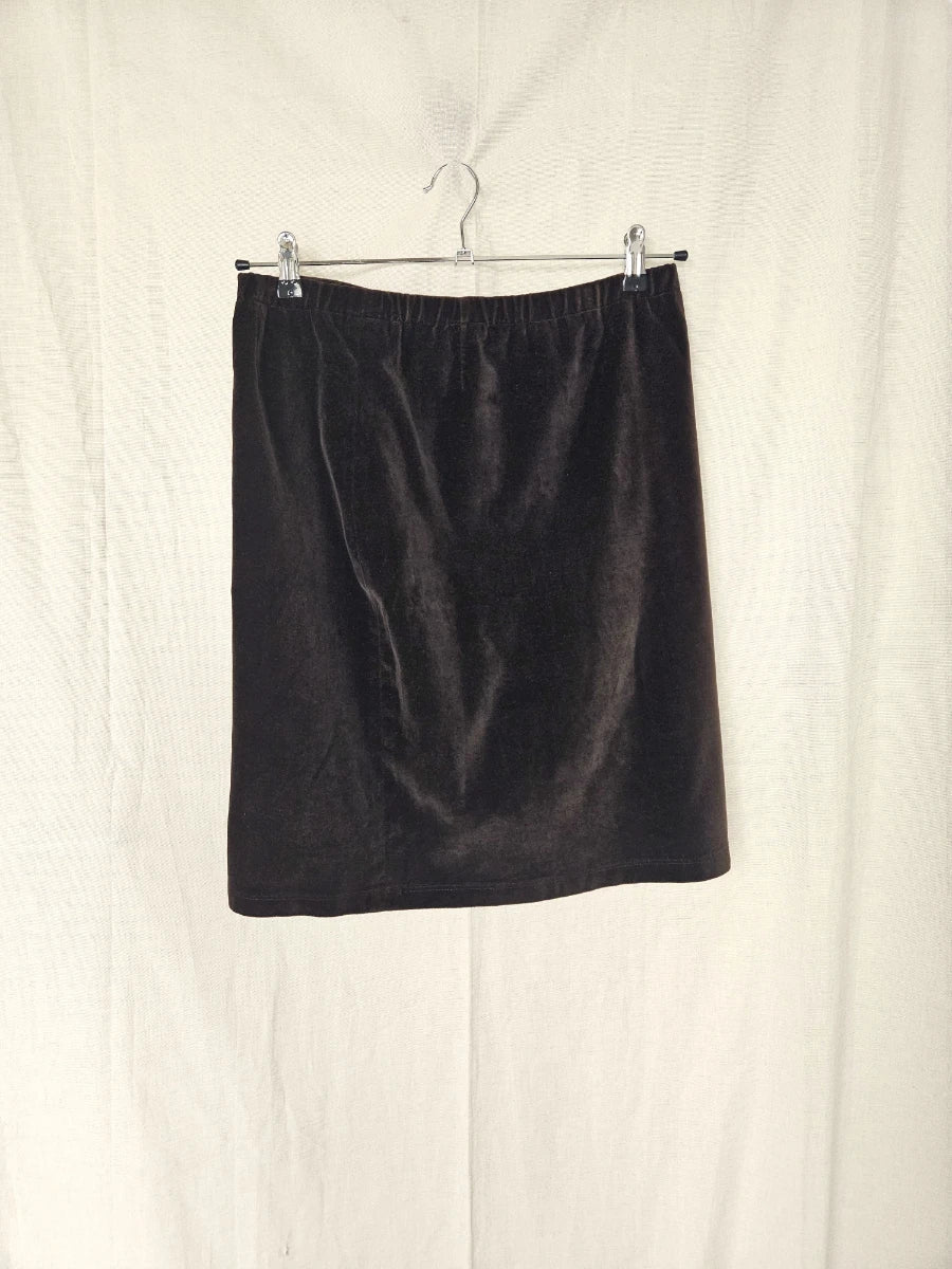 Kastanje bruine fluwelen vintage rok | L