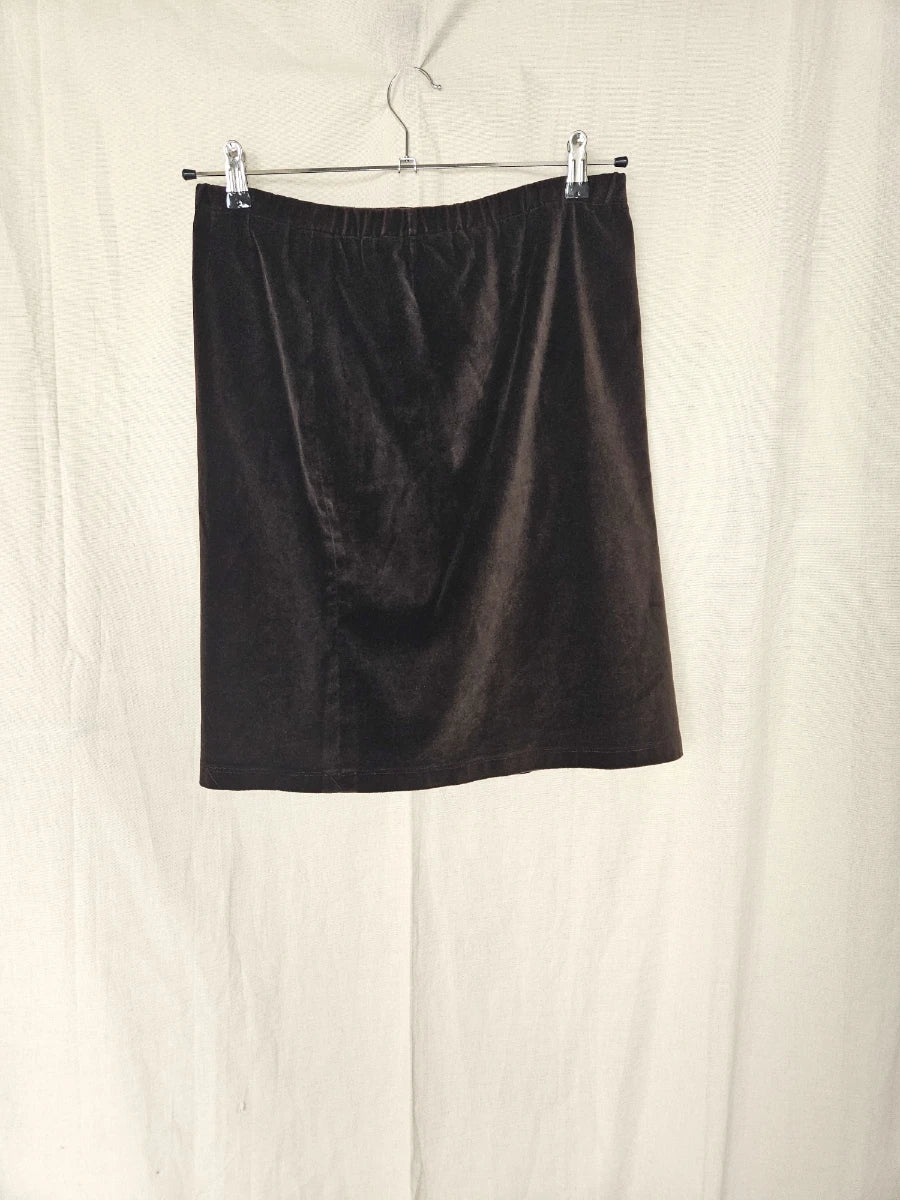 Kastanje bruine fluwelen vintage rok | L