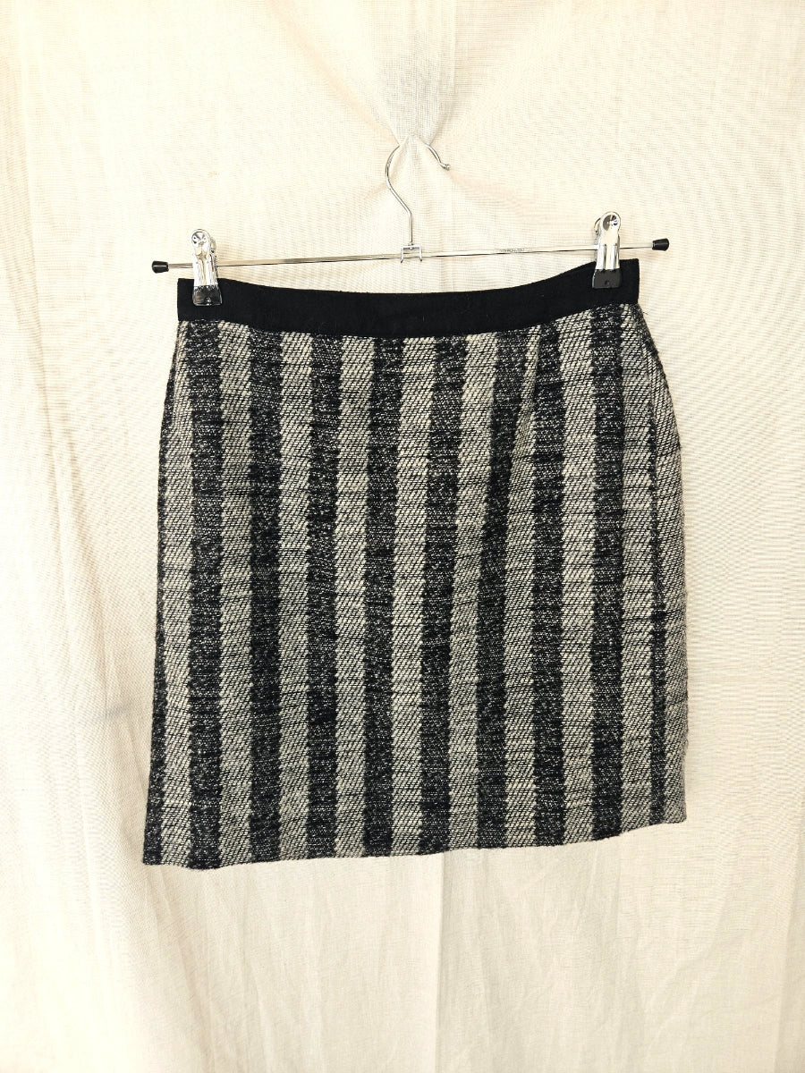 Wollen vintage rok met strepen | M