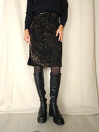 Fluwelen vintage rok herfstpatroon | S