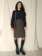 Geruite wollen vintage rok | L (kopie)