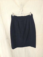 Wollen vintage rok donkerblauw | XS