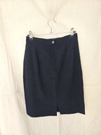 Wollen vintage rok donkerblauw | XS