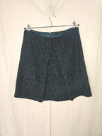 Donkergroene wollen vintage rok | XL