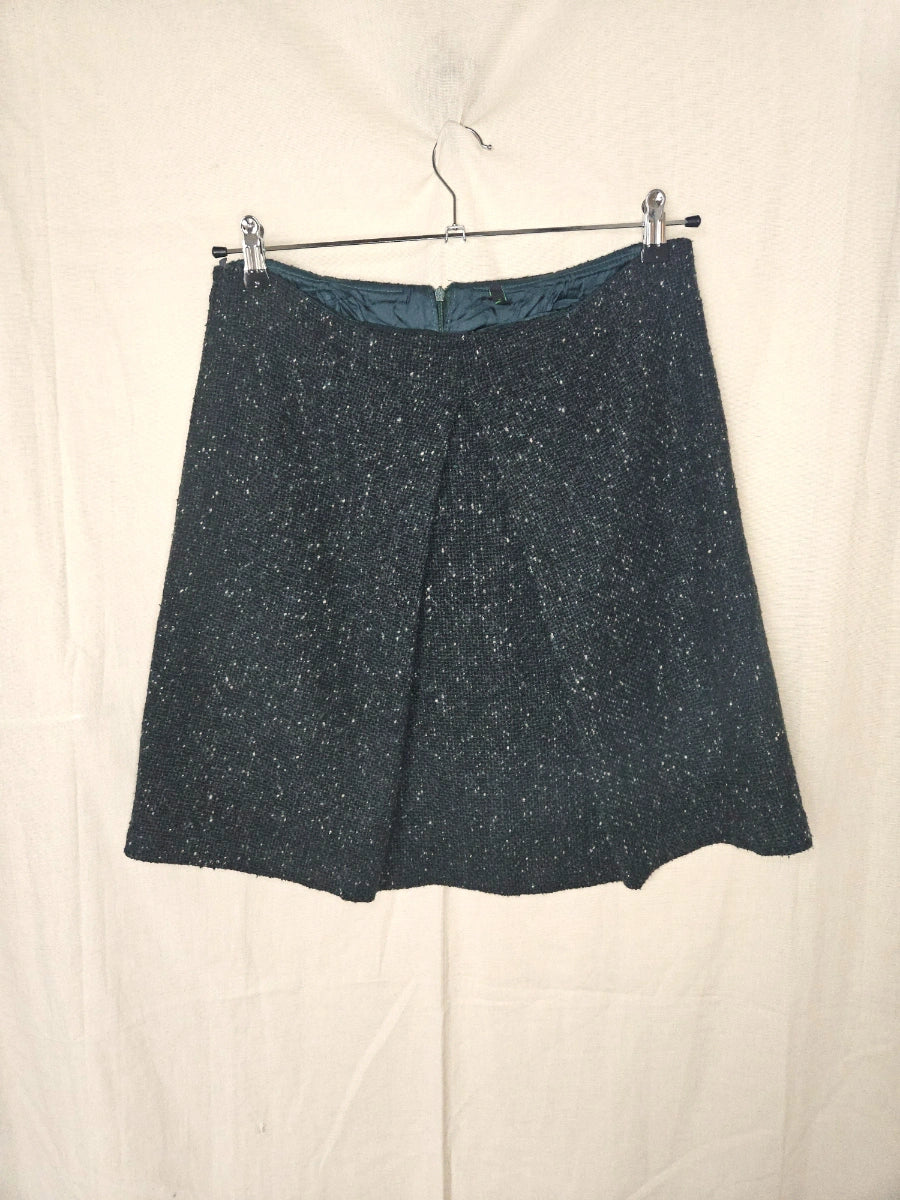 Donkergroene wollen vintage rok | XL