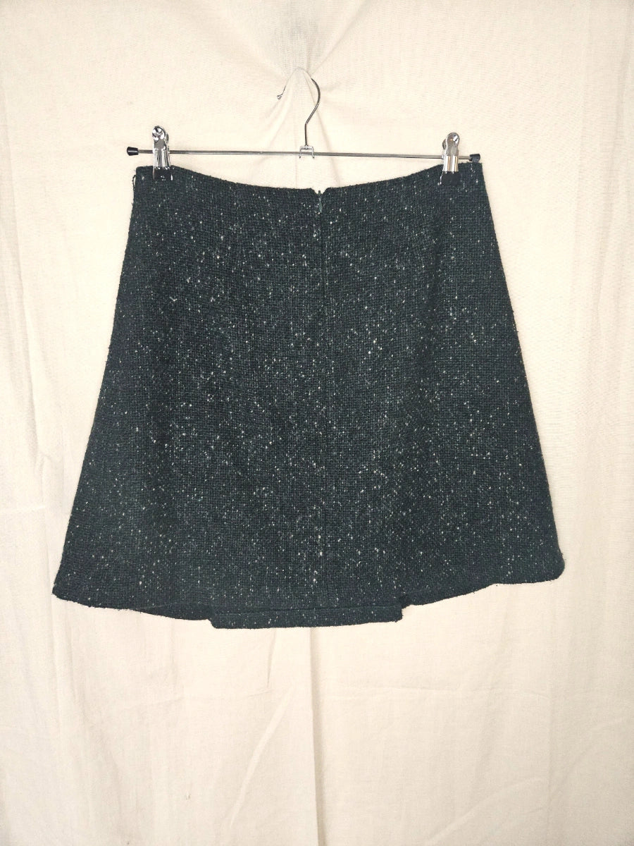 Donkergroene wollen vintage rok | XL