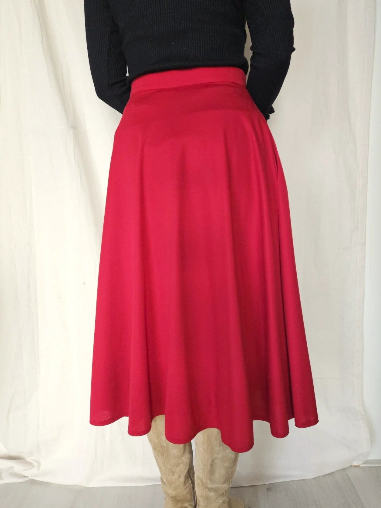 Rode doorknoop vintage rok | M