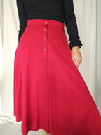 Rode doorknoop vintage rok | M