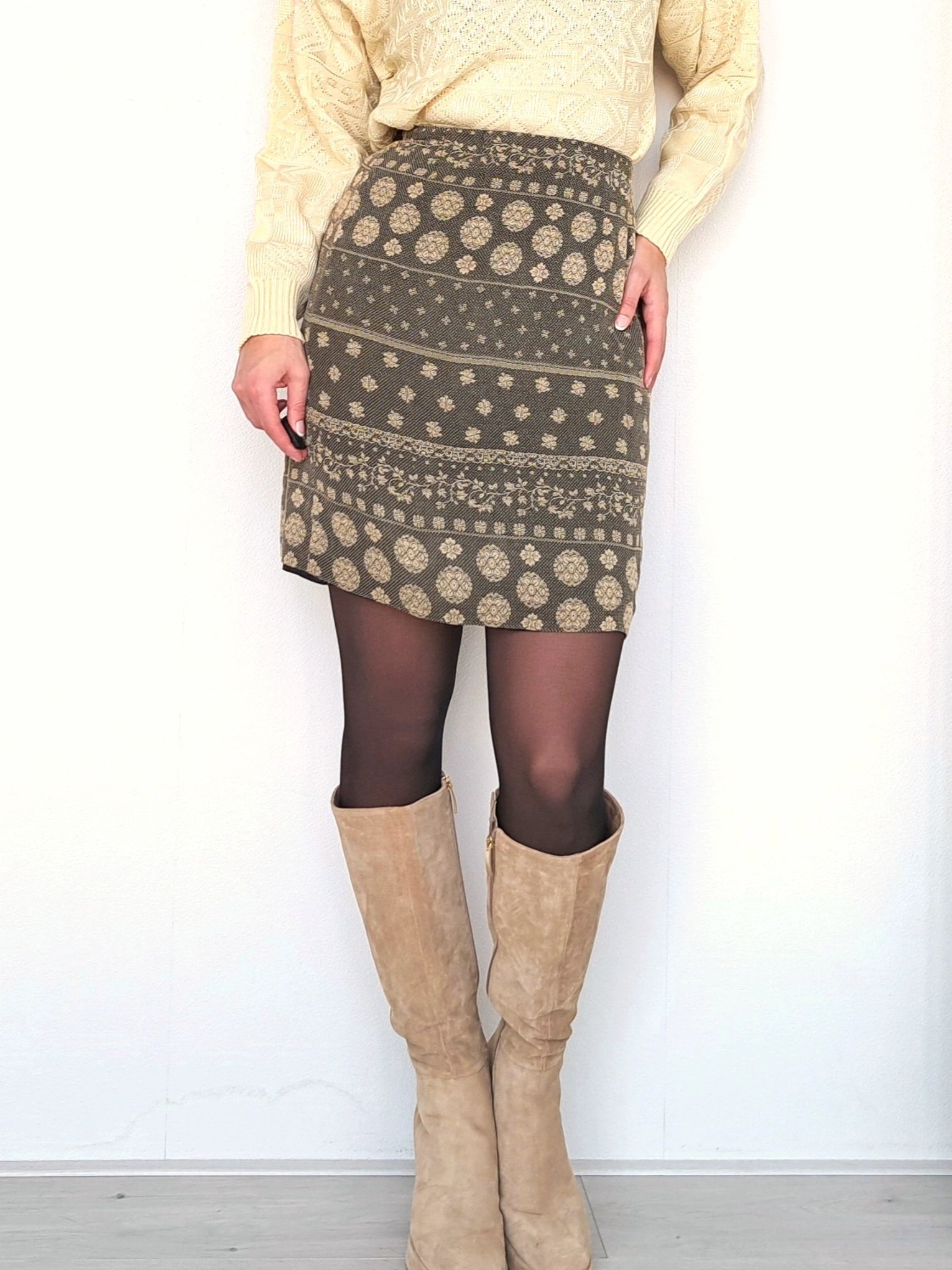 Vintage omslagrok van viscose | S