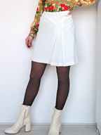 Witte jaren 60 vintage rok van katoen | S/M