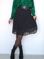 Zwarte vintage plooirok | M