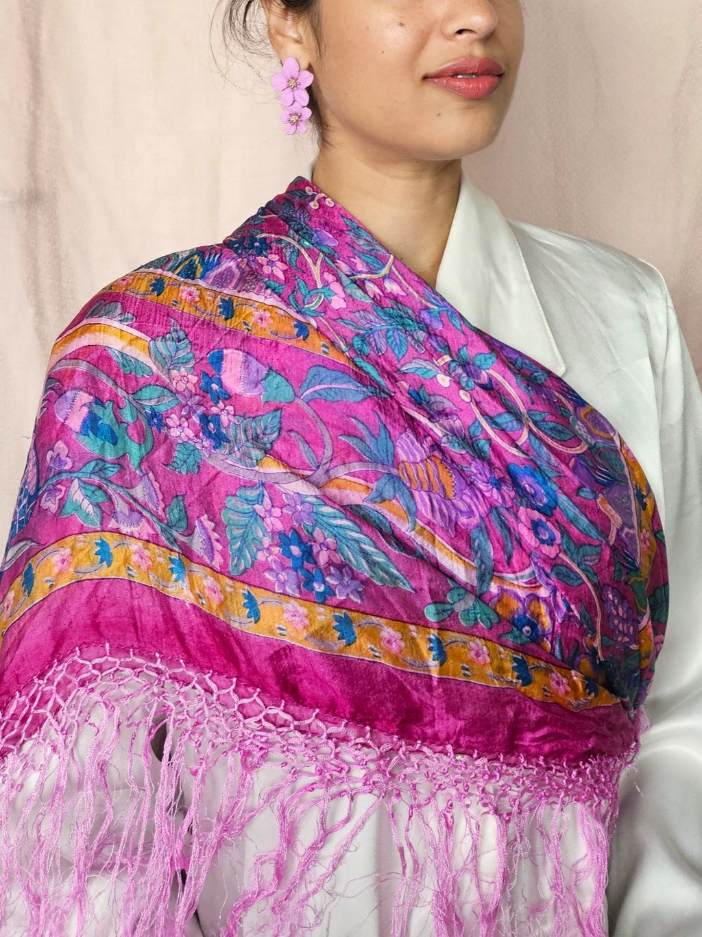 Vintage sjaal Indian Summer - zijde