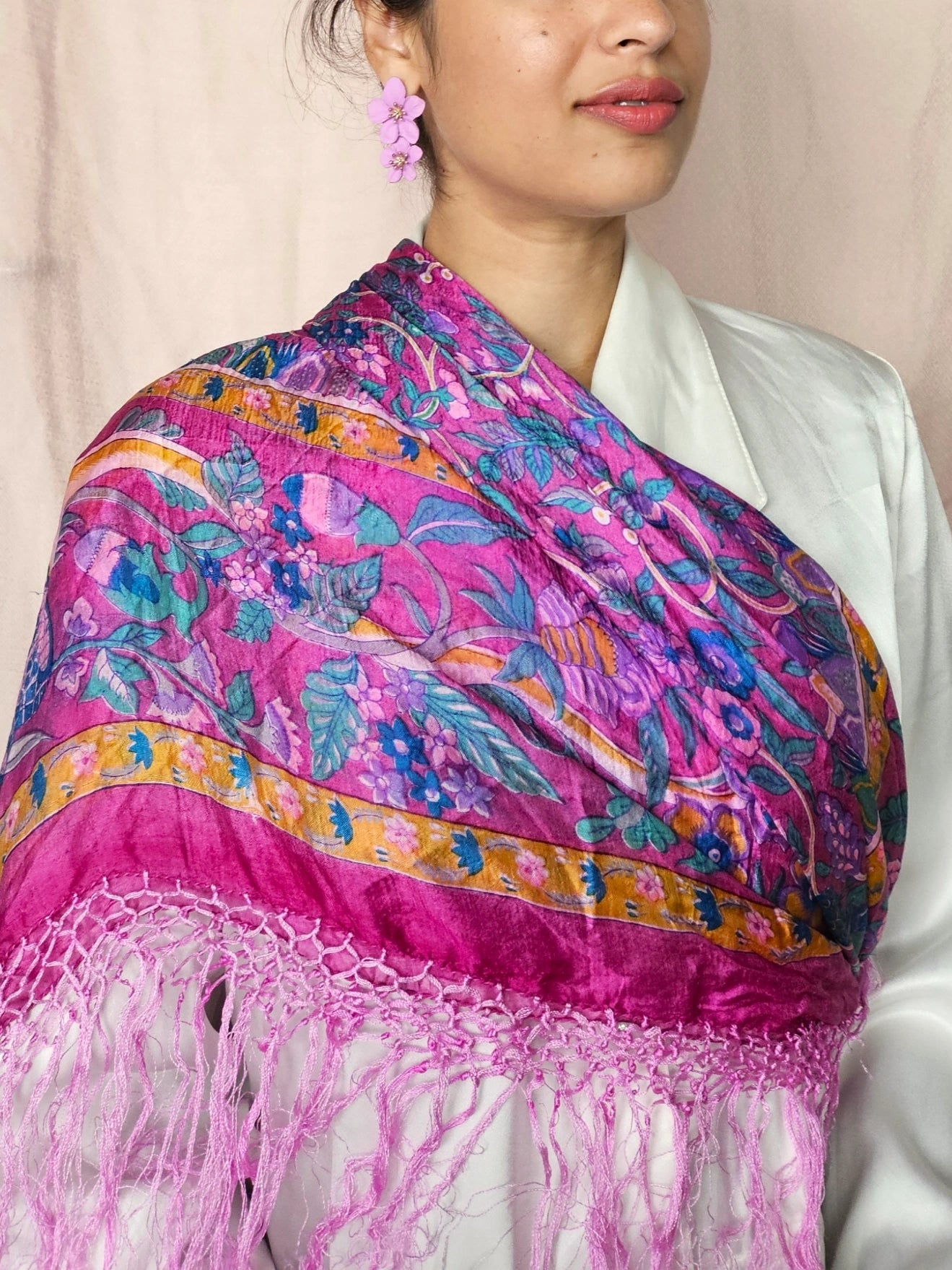 Vintage sjaal Indian Summer - zijde