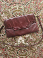 Bruinrode leren vintage handtas