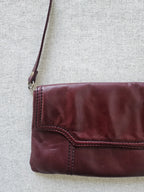 Bruinrode leren vintage handtas