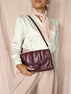 Bruinrode leren vintage handtas