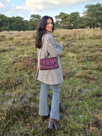 Bruinrode leren vintage handtas