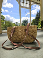 Rieten vintage handtas