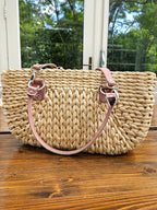 Rieten vintage handtas