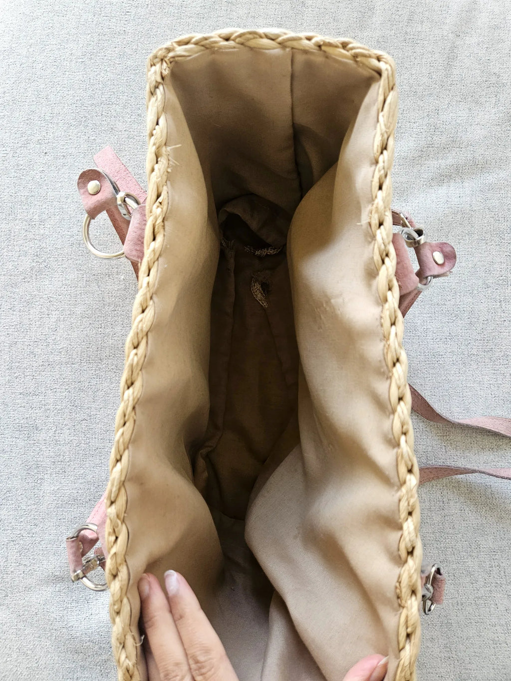 Rieten vintage handtas