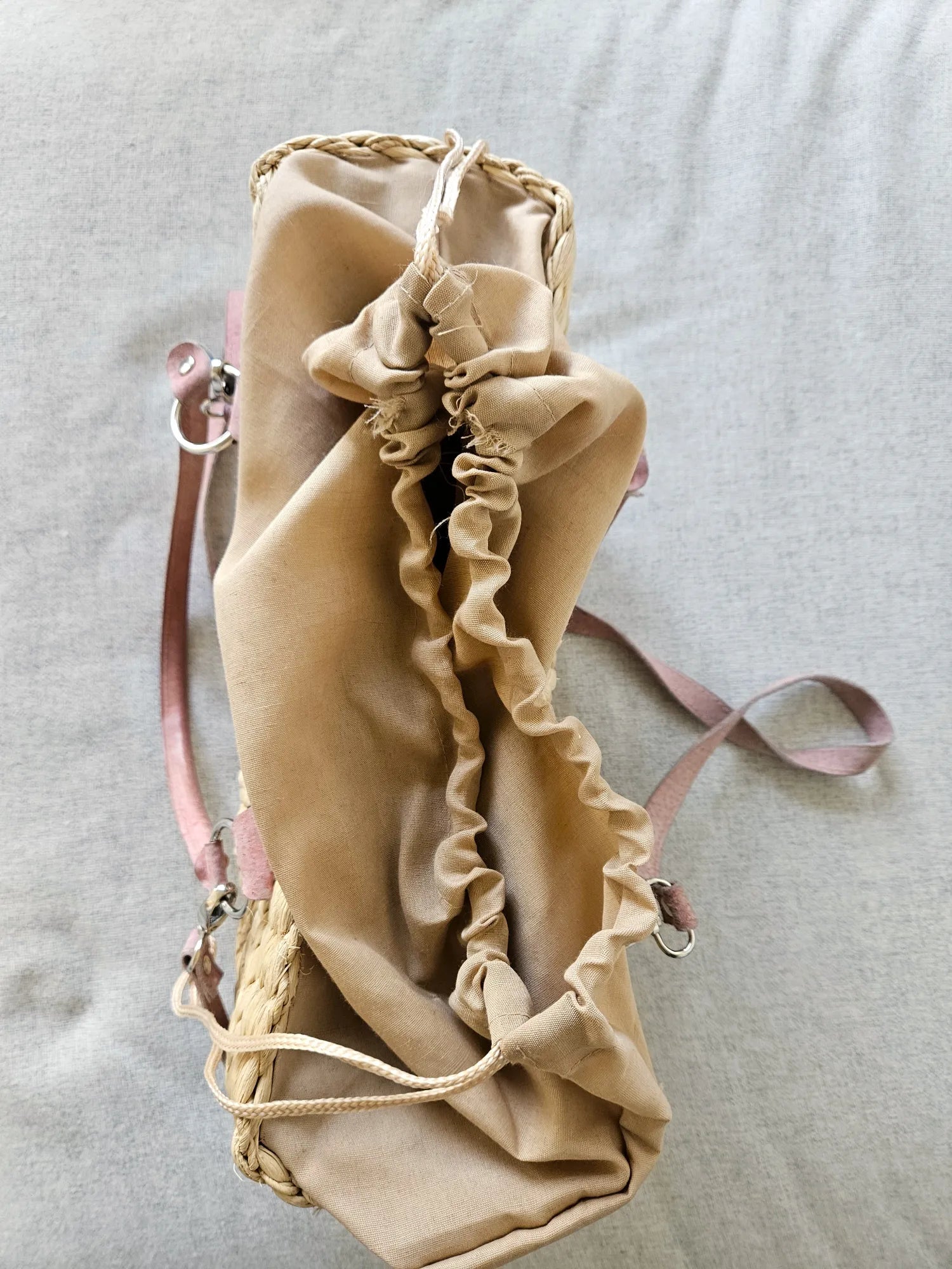 Rieten vintage handtas