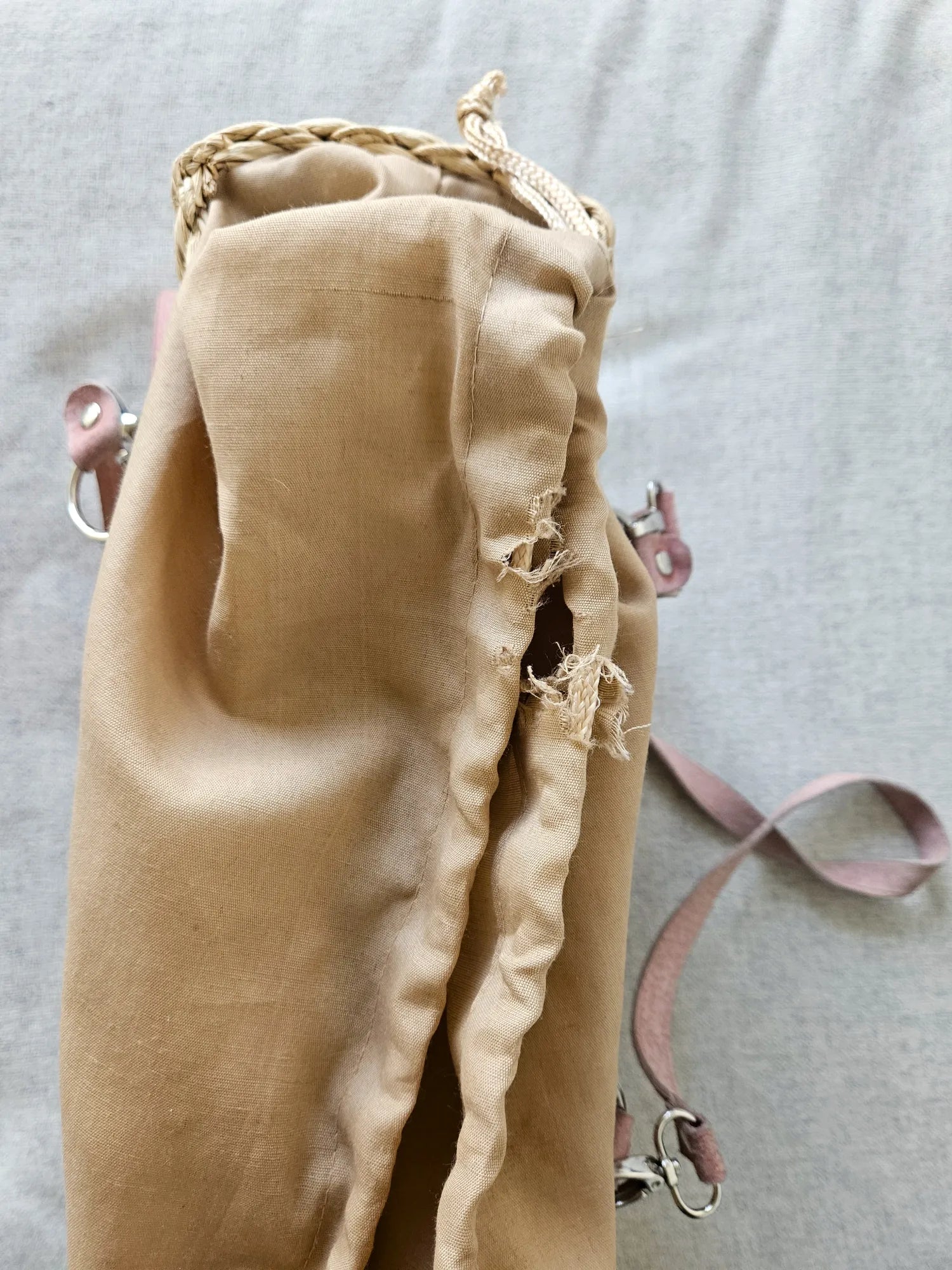 Rieten vintage handtas