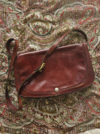 Bruinrode leren vintage schoudertas