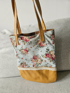 Vintage schoudertas met bloemen