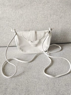 Vintage schoudertasje wit leer