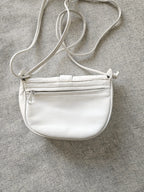 Vintage schoudertasje wit leer