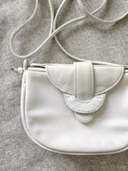 Vintage schoudertasje wit leer