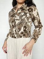 Cropped 70s vintage top van zacht & stretchy katoen | XS