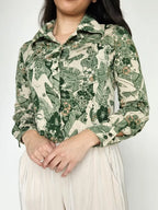 Cropped 70s vintage top van zacht & stretchy katoen | XS