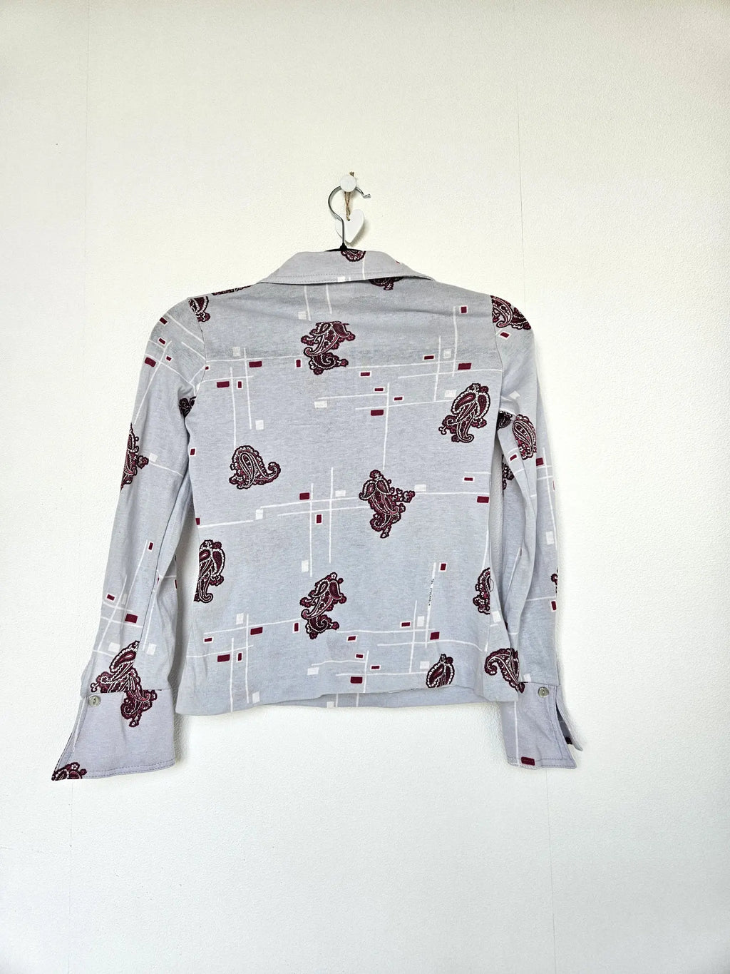 Lichtblauwe 70s vintage top van zacht & stretchy katoen | XS
