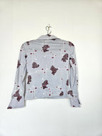 Lichtblauwe 70s vintage top van zacht & stretchy katoen | XS