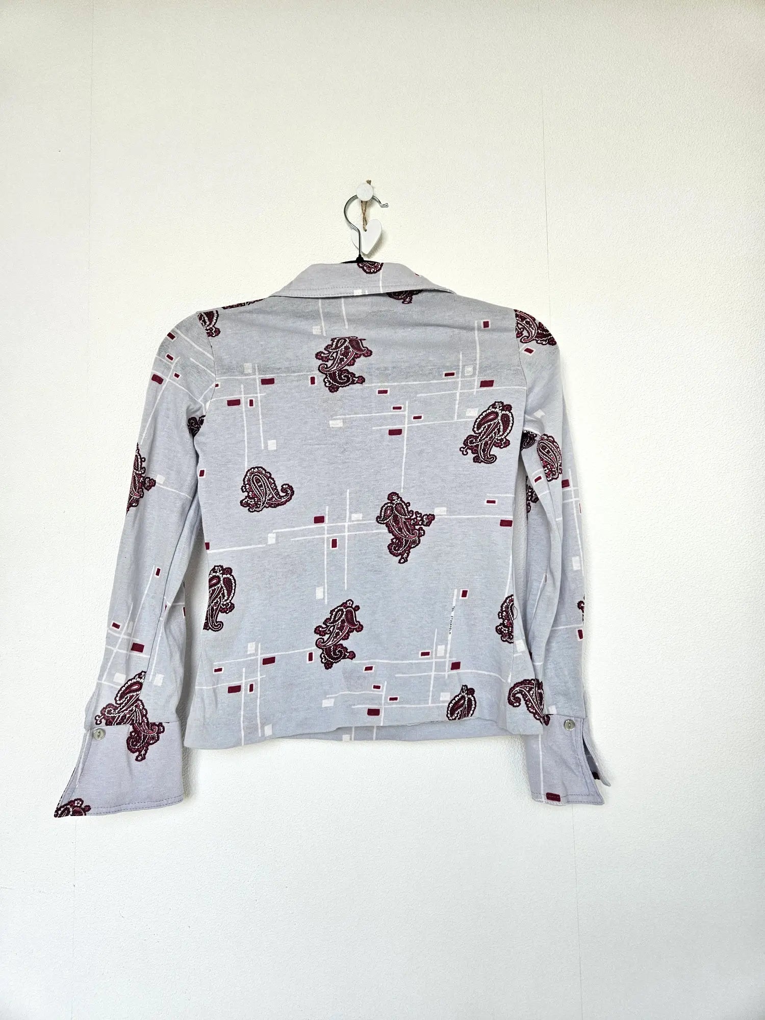 Lichtblauwe 70s vintage top van zacht & stretchy katoen | XS