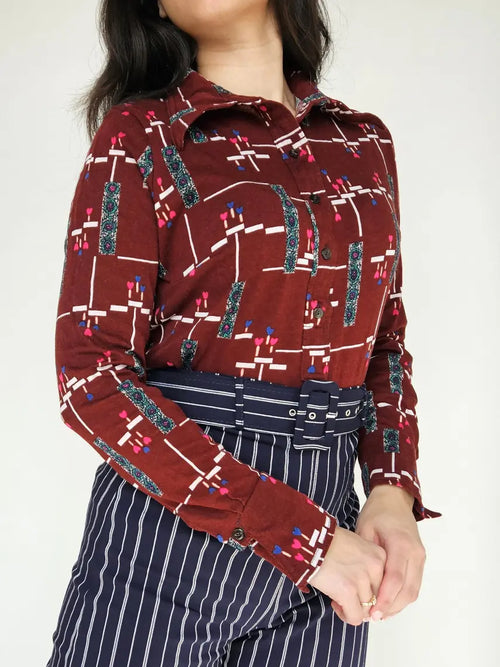 70s deadstock donkerrode jersey | L