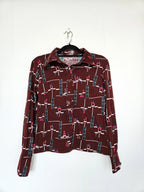 Rode 70s vintage top van zacht & stretchy katoen | L
