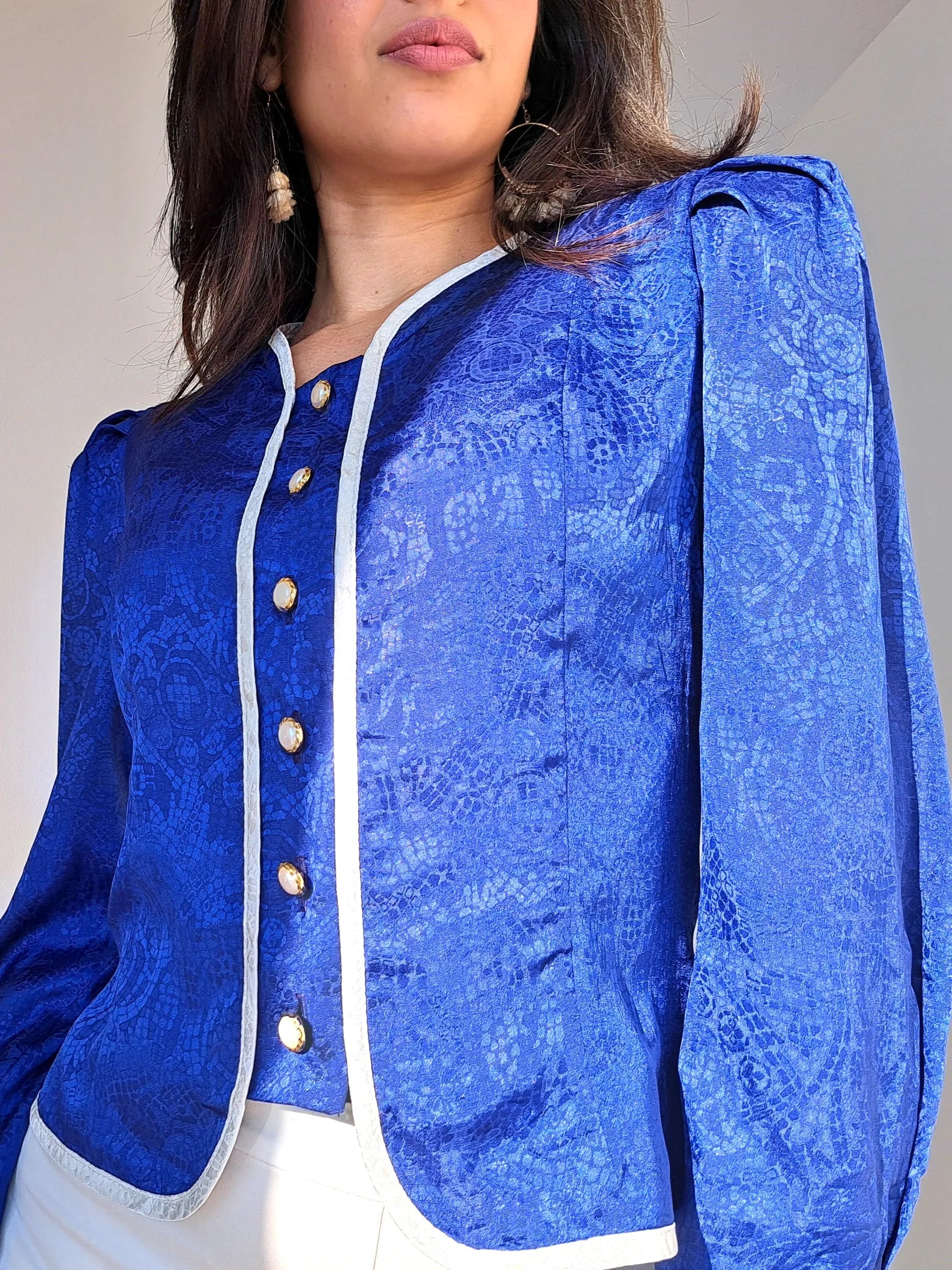 donkerblauwe vintage top