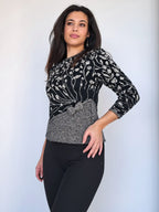 zwarte vintage top met glitter