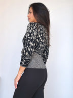 zwarte vintage top met glitter