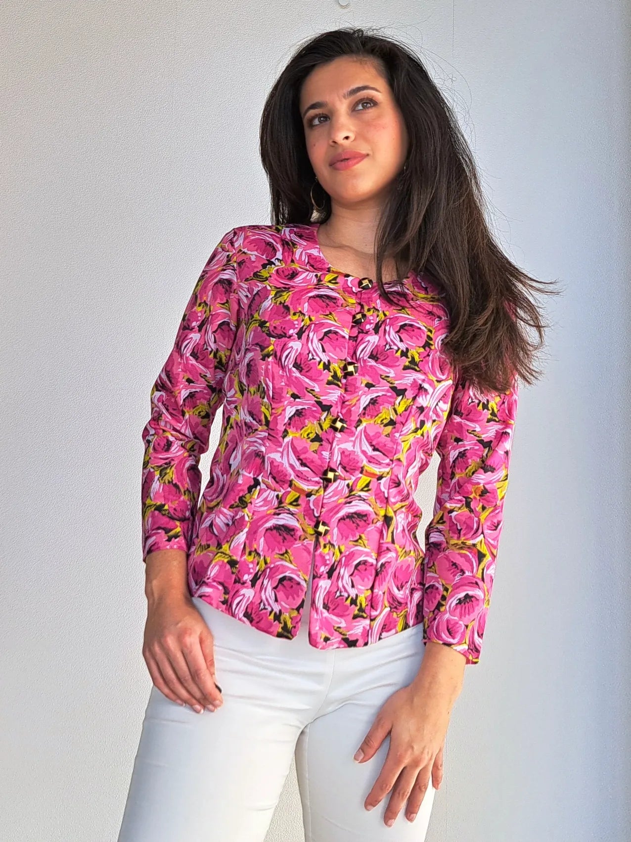 vintage top met rozen