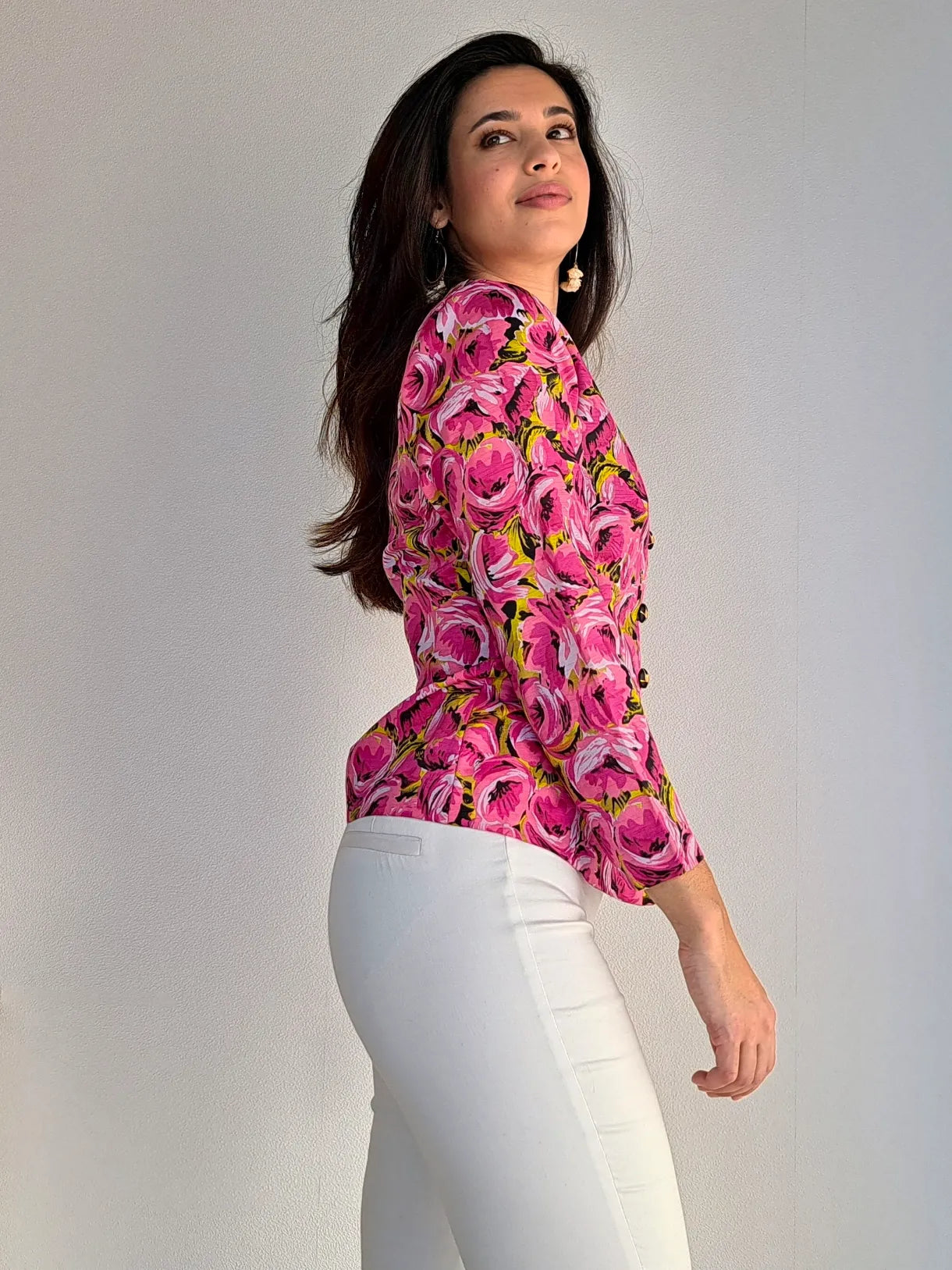 vintage top met rozen