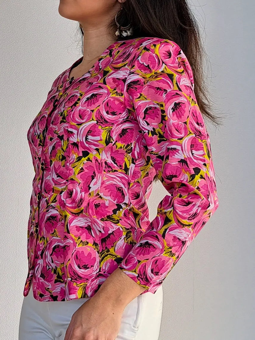 vintage top met rozen