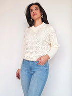 gehaakte witte vintage trui