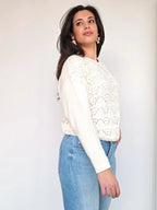 gehaakte witte vintage trui