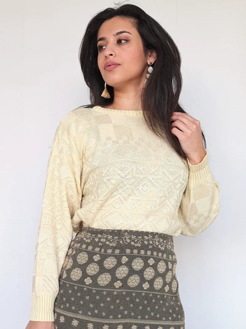 gele vintage trui