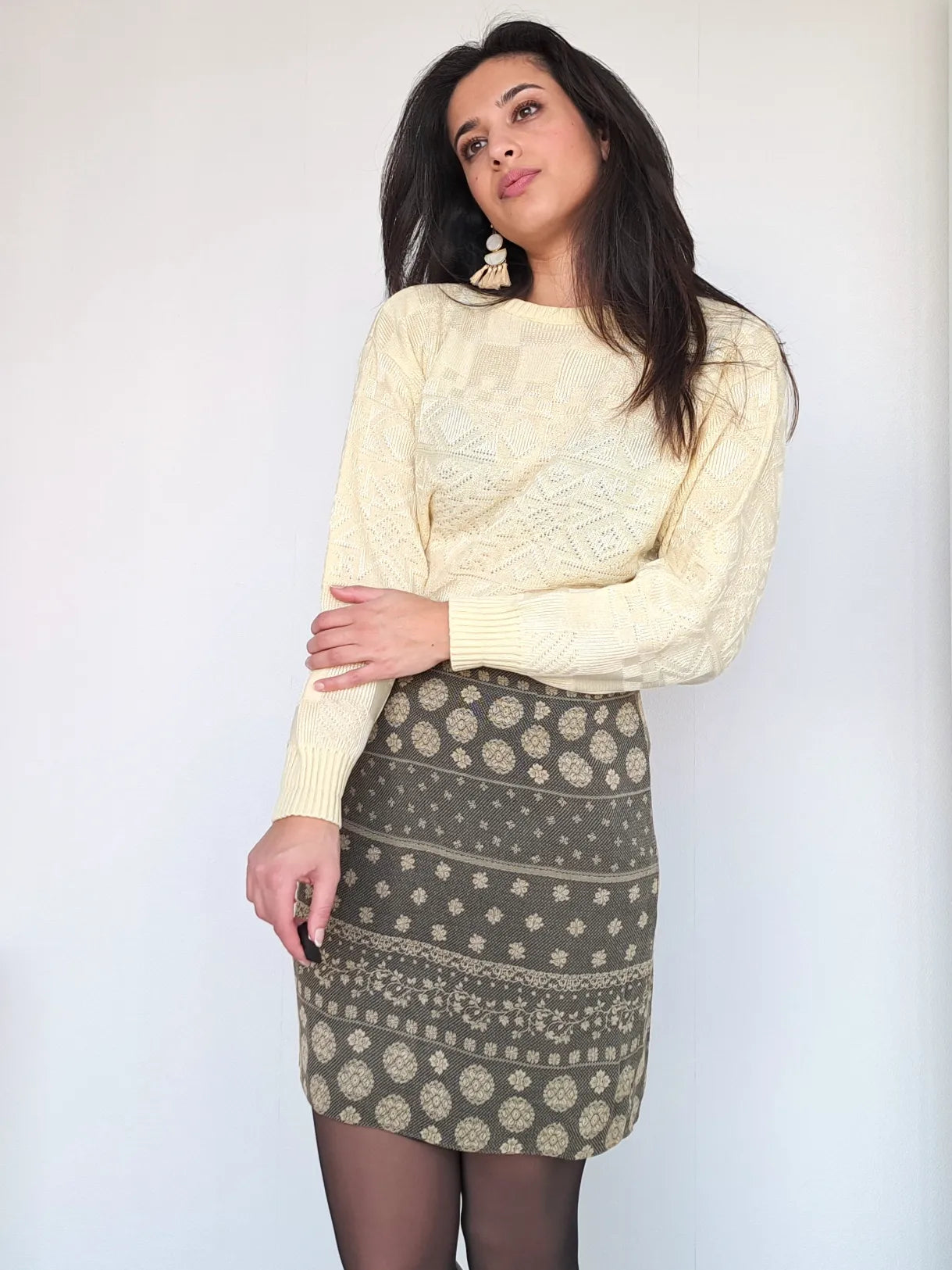 gele vintage trui